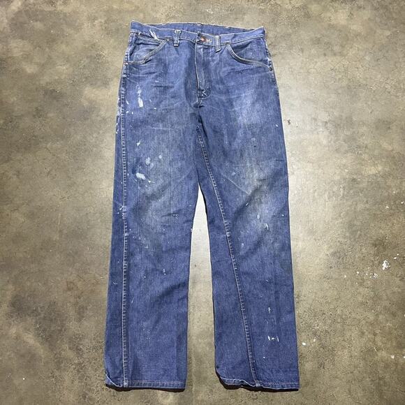 Vintage 60s Maverick Blue Bell Dark Straight Leg Jeans 31x30 - Picture 1 of 7